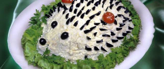 Салат Ёжик - праздничный салат из куриной грудки с красивым оформлением 7
