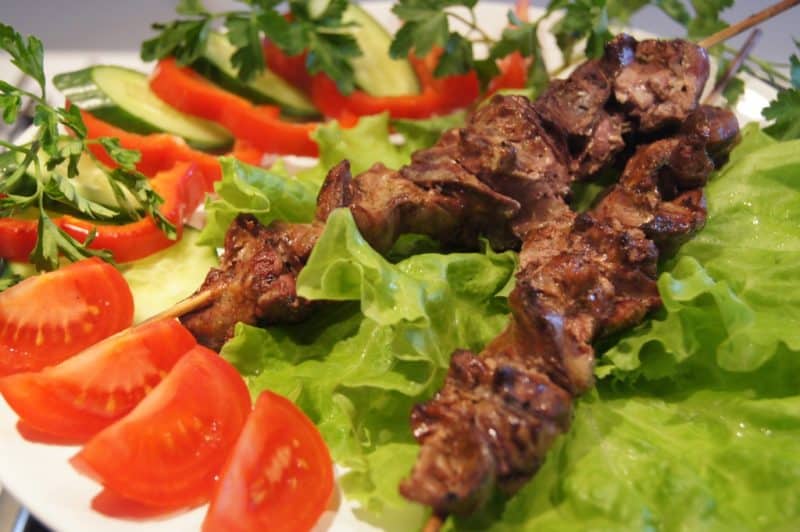 Шашлык из куриной печенки: готов за 7 минут 4 Шашлык из куриной печенки