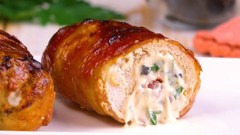 Рулет из куриной грудки с винным соусом 4 Рулет из куриной грудки