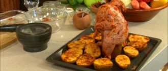 Курочка запечённая в духовке: с пивом и чабрецом и картошечка в мундире. 24