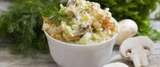 Салат из копченой курицы и шампиньонов: вкусный салат 5