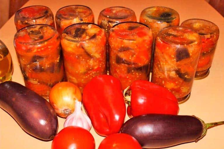 Овощное соте с баклажанами: вкуснейшая закуска на зиму 7 Овощное соте с баклажанами