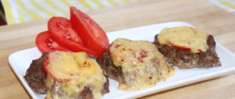 Мясо с помидорами и сыром в духовке: пошаговый видео рецепт 13