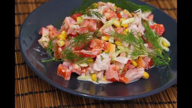 Салат из копченой курицы и помидоров: прекрасный очень вкусный праздничный 7 Салат из копченой курицы и помидоров: прекрасный очень вкусный праздничный