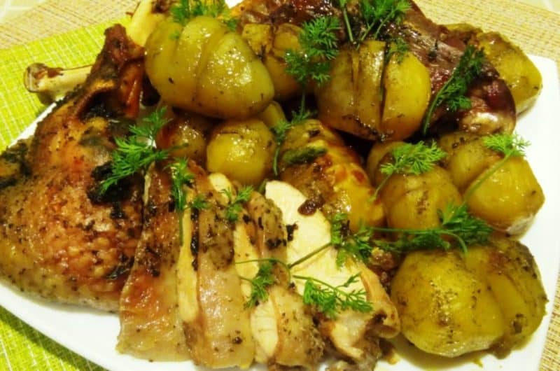 Индейка с картошкой в духовке