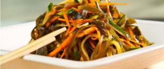 Салат с морской капустой и кальмарами : диетический салат из доступных продуктов 12