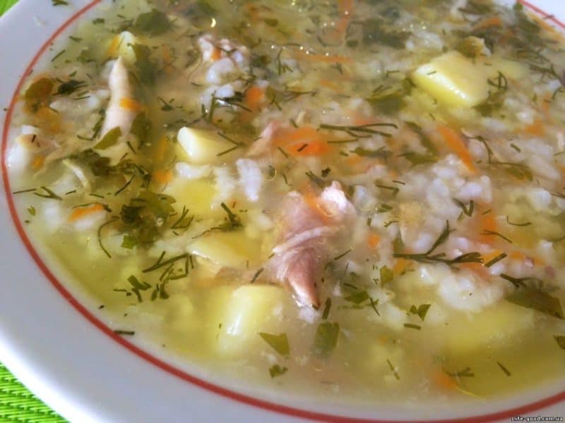 Рисовый суп с курицей: свежий супчик с курицей и рисом 6 Рисовый суп с курицей