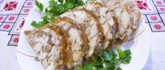 Куриный рулет с желатином: вкусная закуска из курицы 19
