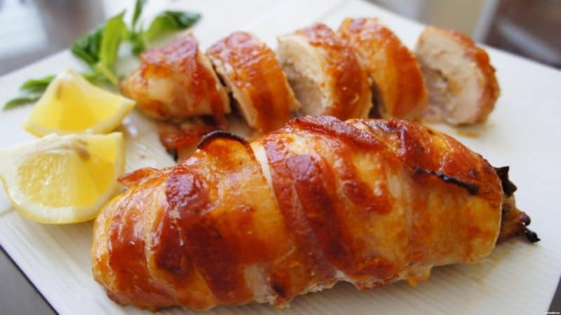 Куриные рулетики в беконе: мясные, сырные, сочные и красивые! 5 Куриные рулетики в беконе