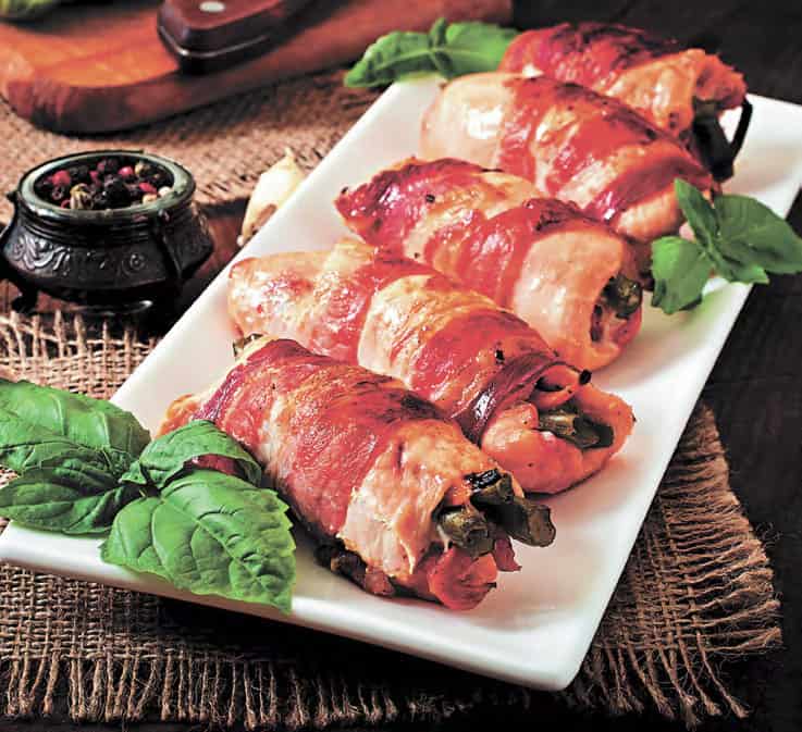 Куриные рулетики в беконе: мясные, сырные, сочные и красивые! 6 Куриные рулетики в беконе