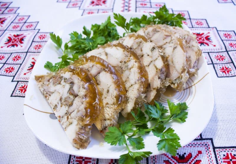 Куриный рулет с желатином: вкусная закуска из курицы 8 Куриный рулет с желатином