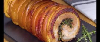 Рулет из свиной брюшины: очень вкусный рулет с запахом чеснока 12