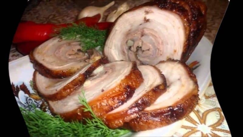 Рулет из свиной брюшины: вкусно, нарядно, необычно и празднично 6 Рулет из свиной брюшины