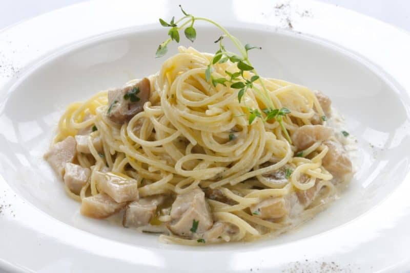 Спагетти с курицей и грибами: вкусное, нежное, ароматное и сытное блюдо 7 Спагетти с курицей и грибами