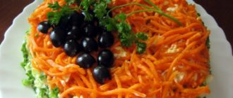 Салат с копчёной курицей и морковью: пикантный салат с курицей и острой морковкой 10