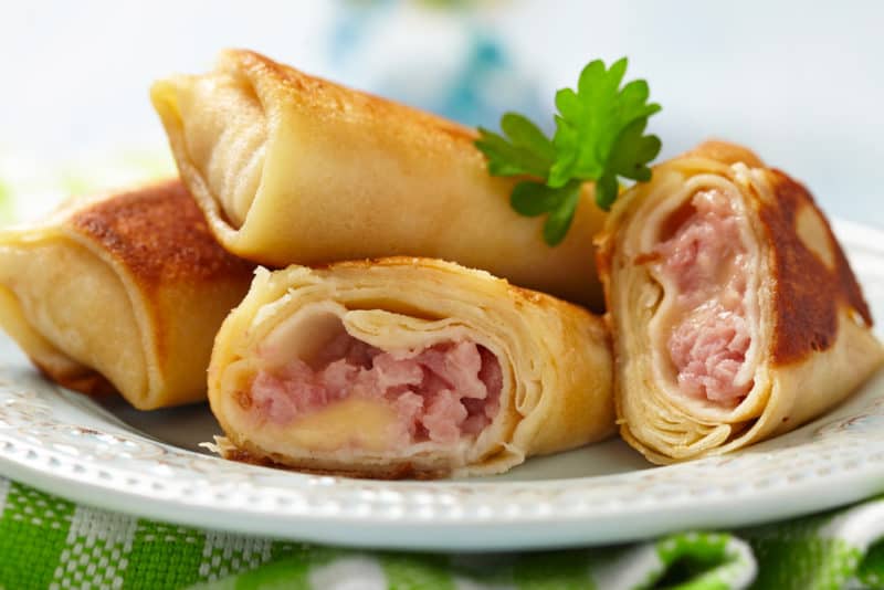 Блины с ветчиной и сыром: вкусные ароматные блинчики с хрустящей корочкой 5 Блины с ветчиной и сыром