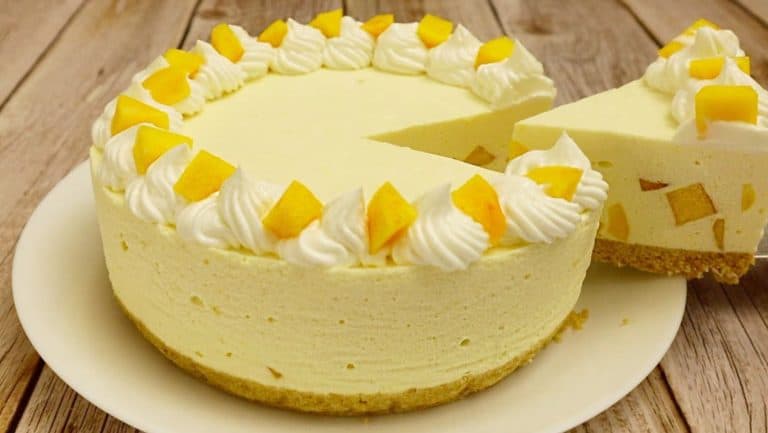 Персиковый торт суфле. Вкусный десерт без выпечки. Всегда готовлю его на день рождения своей мамы 4 Персиковый торт суфле