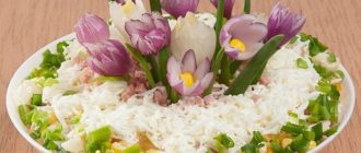 Весенний салат Крокусы. Вкусное и праздничное блюдо 14