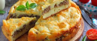 Заливной пирог с мясом. Простейший пирог с начинкой из зелёного лука и мяса 22