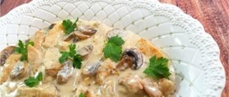 Курочка с шампиньонами в сливках. Шикарное блюдо за считанные минуты 11