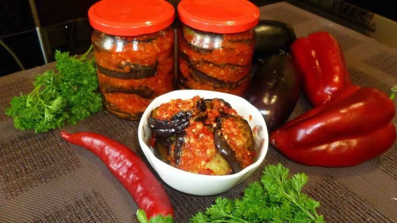Салат Тёщин язык. Вкуснейший салатик из баклажан на зиму 4 Салат Тёщин язык
