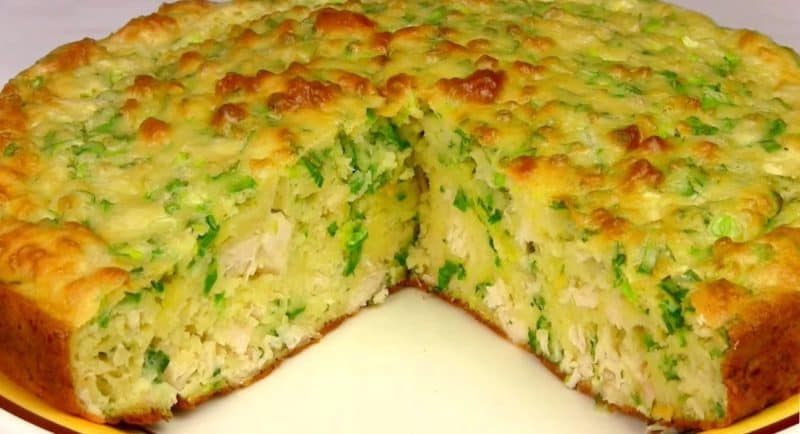 Заливной пирог с курицей и кабачками. Все подруги выпрашивают этот рецепт 5 Заливной пирог с курицей и кабачками. Все подруги выпрашивают этот рецепт