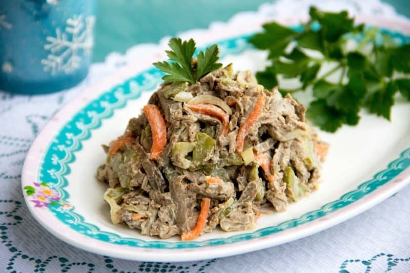 Печёночный салат-закуска. Простой рецепт и оригинальная подача 4 Печёночный салат-закуска