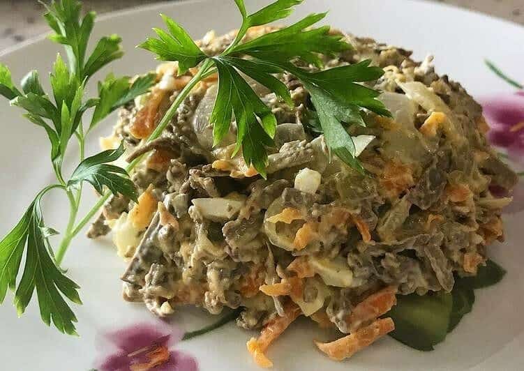 Печёночный салат-закуска. Простой рецепт и оригинальная подача 5 Печёночный салат-закуска. Простой рецепт и оригинальная подача