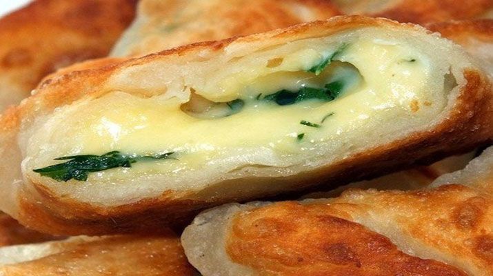 Кефирные конвертики с сыром и зеленью