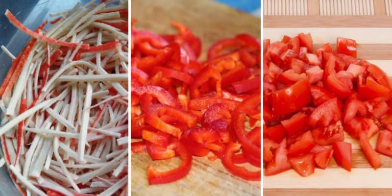 Салат с крабовыми палочками Красное море