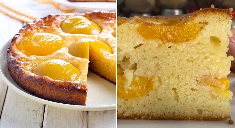 Пирог с абрикосами на кефире. Этот рецепт дала мне цыганка Галина 4 Пирог с абрикосами на кефире