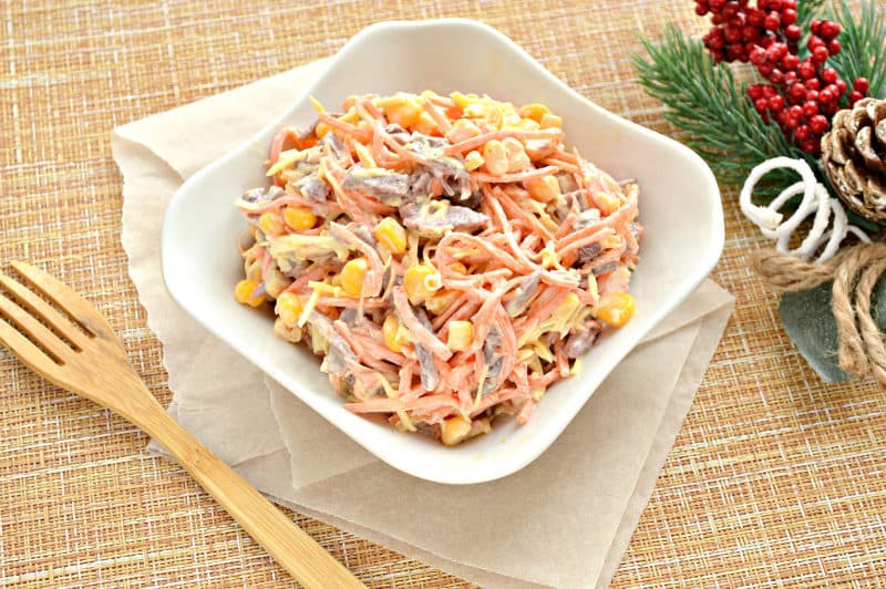 Морковный салат по-корейски с курицей и огурцами. Обалденный салат для всей семьи 4 Морковный салат по-корейски с курицей и огурцами
