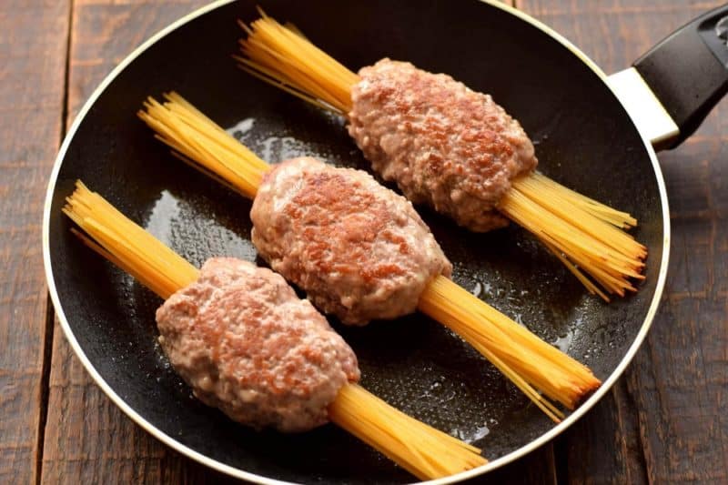 Паста с фаршем и овощами на сковороде. Оригинально, красиво и вкусно 6 Паста с фаршем и овощами на сковороде. Оригинально, красиво и вкусно