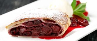 Мини-штрудель с вишневой начинкой. Нежное лакомство с любимой ягодой 6
