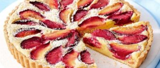 Открытый пирог со сливами. Нежное лакомство с кислинкой 1