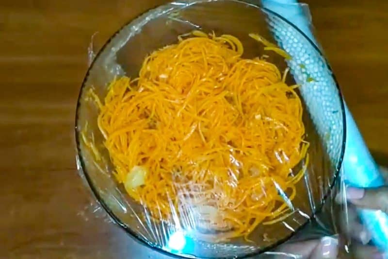 Тыква по-корейски. Намного вкуснее обычной морковки по-корейски 5 Тыква по-корейски